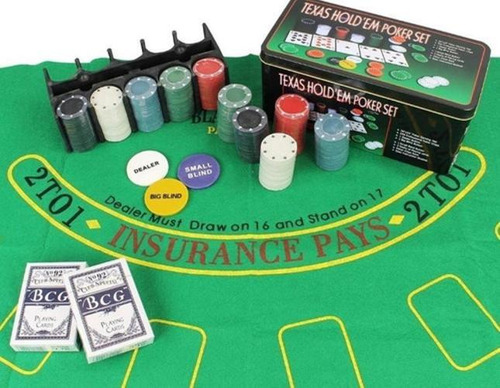 Kit Poker Texas Holdem 200 fichas + total