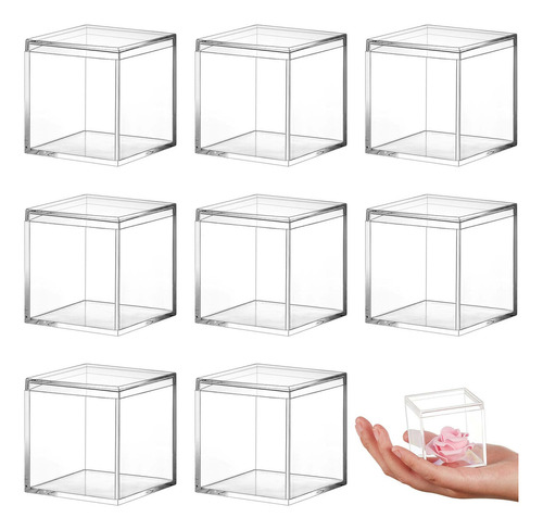 Joyero De Plástico Acrílico Transparente De 8 Piezas, Mini C