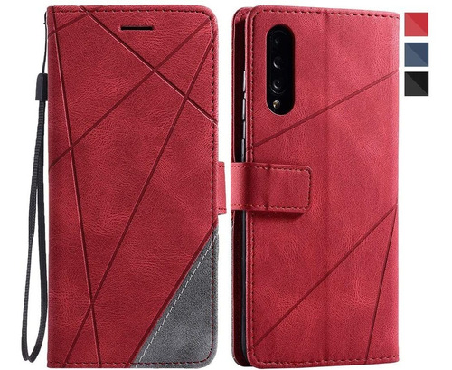 Funda Para Samsung Galaxy A70  Tipo Cartera + Vidrio Rojo