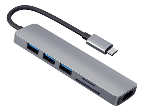 Adaptador Concentrador Tipo C Hdmi Para 4k 3 Usb Hub Ranura