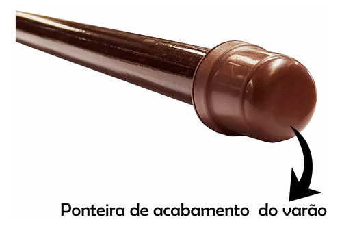 Conjunto Varão Completo Cortina 19mm 2m Pronto Para Instalar