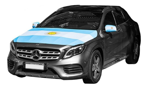 Combo Fundas Cubre Espejos + Capot Auto Bandera Argentina