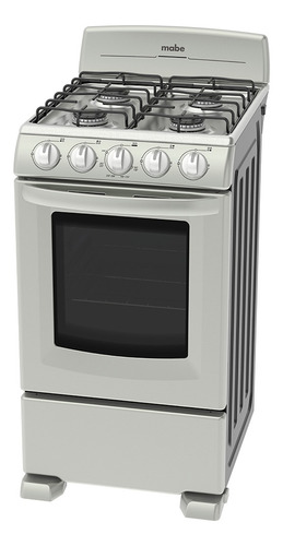 Imagen 3 de 3 de Estufa Mabe Profesional EM5030BAI gas envasado 4 quemadores plata mercury puerta con visor 63L