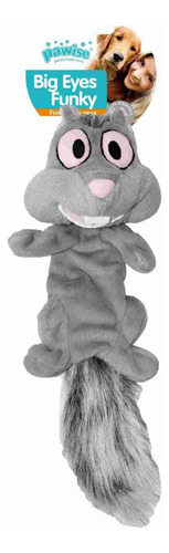 Brinquedo Para Cachorro Esquilo De Pelúcia Grande C/ Apito Cor Cinza