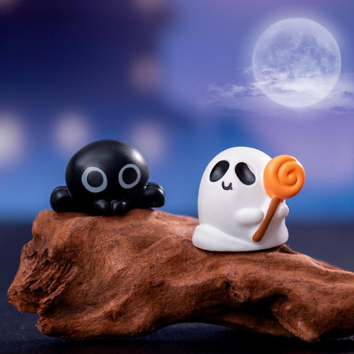 5 Figura De Halloween En Miniatura, Adorno 1,6 X 2,5 Cm Gato