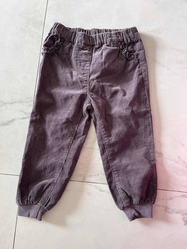 Pantalón De Corderoy Gris Niña Talle 2-4 Años