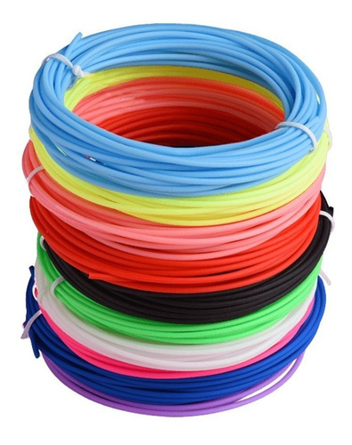 Imagem 4 de 6 de Kit 10 Cores Refil Filamento Pla 1.75mm 50m P/ Caneta 3d