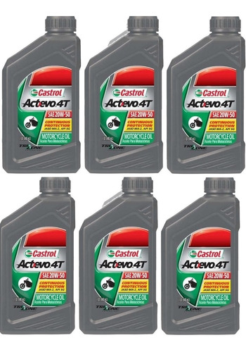 Aceite Castrol 4t Actevo Caja 6 U. Mineral 20w50 Fas Motos