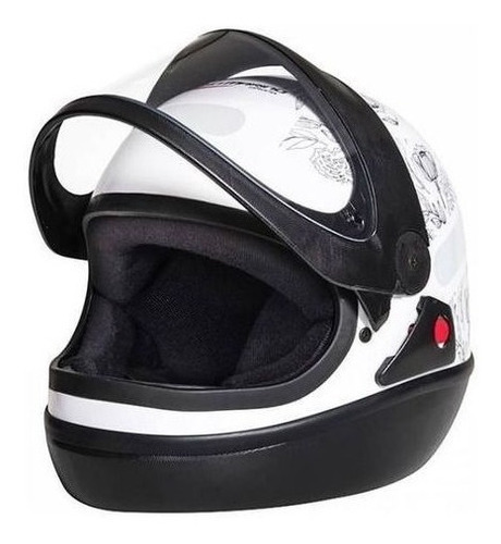 Capacete Moto San Marino Preto Masculino/feminino.original ! Cor Branco/Floral Tamanho do capacete 60