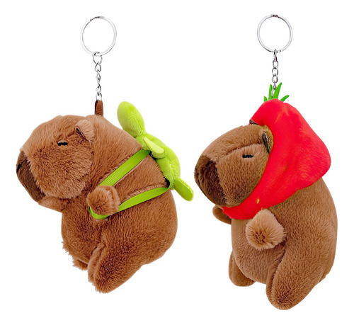 2 Piezas Llavero Juguete De Peluche Kawaii De Capibara