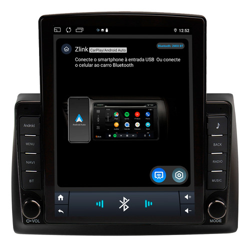 Multimídia Tesla Fiat Stilo 2+64gb Quadcore Carplay 9.7p
