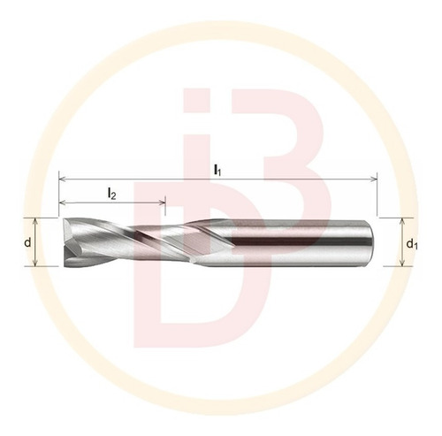 Fresa 2 Cortes Plana Hss Acero Rapido Co. Ø 9 - Korloy
