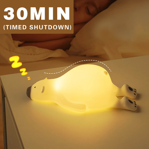 Lámpara De Noche Led Para Niños Con Forma De Oso Plano, 3 Ni