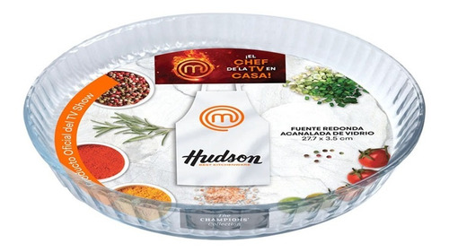 Fuente Vidrio Templado Hudson Redonda Horno 27x3.5 Cm