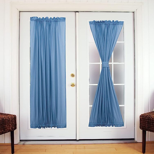 Cortinas Traslucidas Azules Para Puerta Francesa 40 Pulgadas