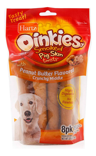 Snacks Para Perros Oinkies Pig Skin Twists Hartz 8un