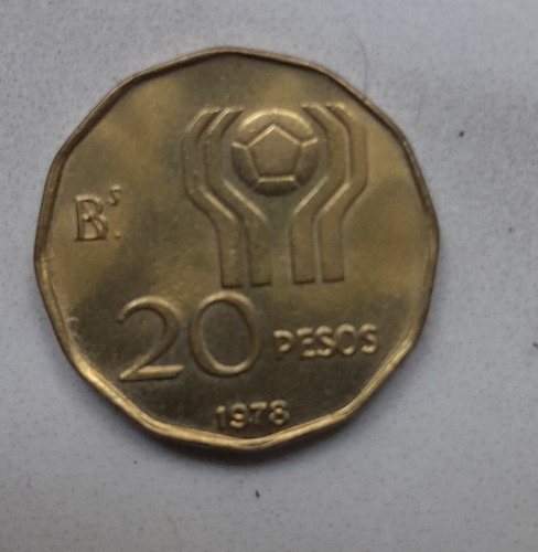 Moneda Conmemorativa Mundial De Fútbol 1978 De 20 Pesos !!!!