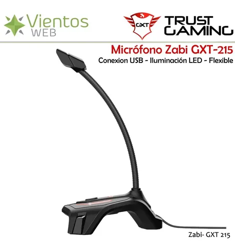 Microfono Gamer Trust Gxt 215 Zabi Usb Led Flex Pc Ps4 Ps5