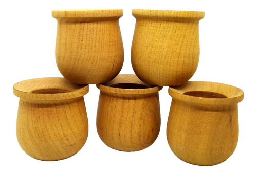 Mate Madera Bocon Para Pintar Liso Artesanal X5 Un. Sumas 