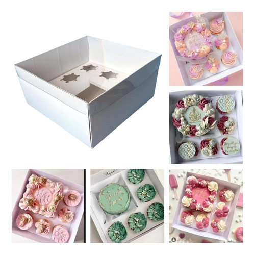 Caja Para Pasteles Y Cupcakes De 15 Cm, 5 Juegos