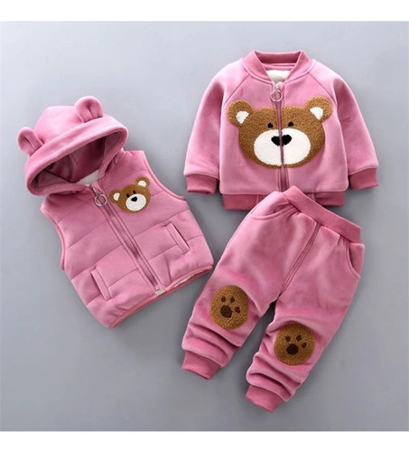 Pijama Para Niños Y Niñas Infantil De Polar Conjunto 3 Pieza