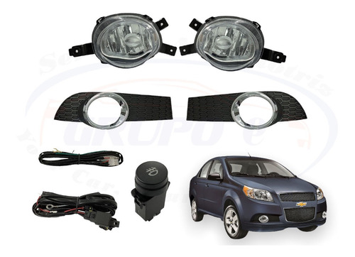 Kit Faros Niebla Auxiliares Chevrolet Aveo 2012 / 2016 Nuevo