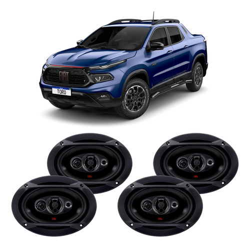 Kit Alto Falantes 4 Portas Fiat Toro Jbl 6x9 Polegadas Flex4