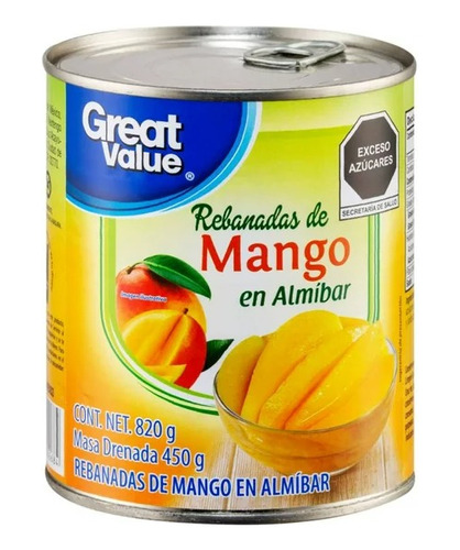 Mango En Almíbar En Rebanadas Great Value 820 G