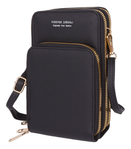 Porta Celular Cartera Bandolera  Mini Mujer Cuero Pu Doble