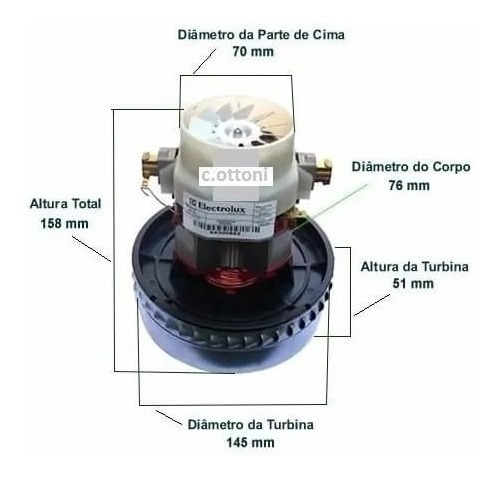 Imagem 3 de 6 de Motor Aspirador Electrolux Bps2s 220v (1400w) - A09229201