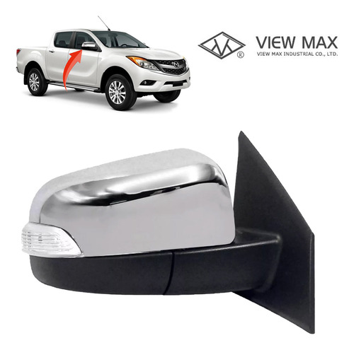 Espejo Derecho Para Mazda Bt50 Cromado Con Blinker 2013 2021