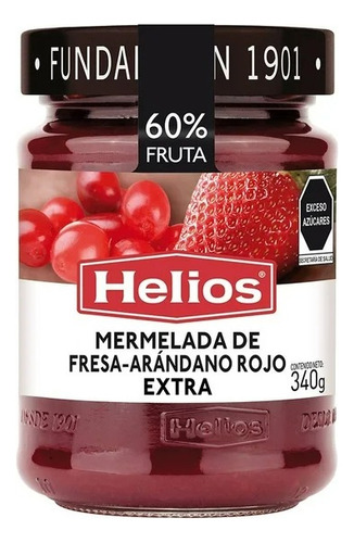 2 Pza Mermelada De Fresa-arándano Rojo Helios Extra 340 G