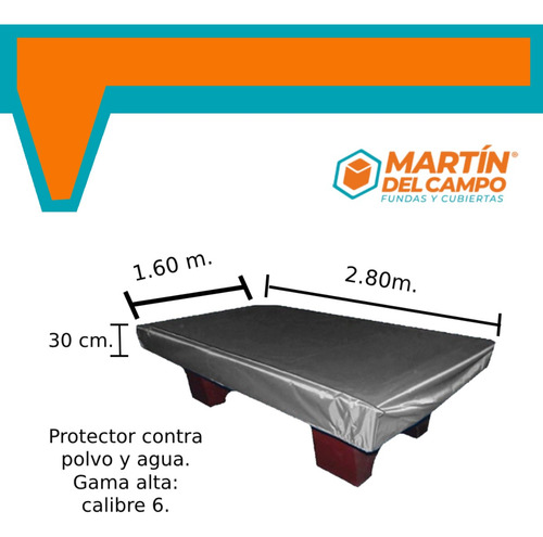 Funda Mesa De Billar. Vinipiel Negra Impermeable 2.80 Metros