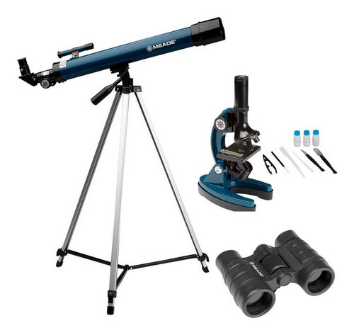 Kit Telescópio Binóculo Microscópio Earth Space Lab Meade Cor Azul