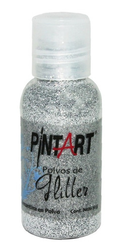 Polvos Glitter Poliéster Pintart Plata 30g