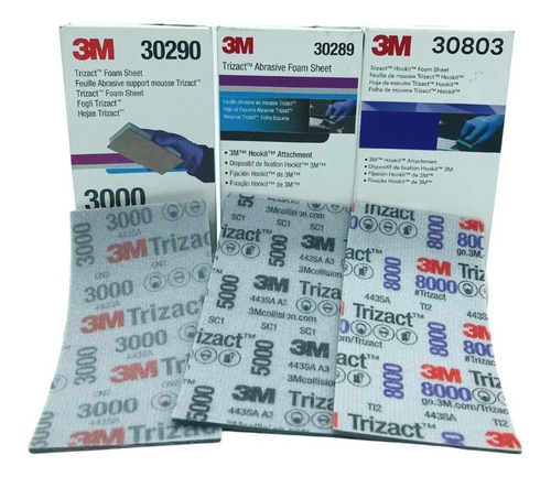 Kit Lijas 3m Trizact (1pz),3000+(1pz),5000+(1pz)8000 