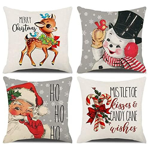 Fundas De Almohada De Decoraciones Navideñas 20x20 Jue...