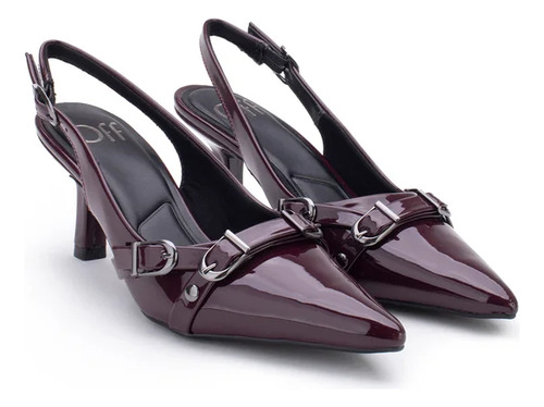 Zapatos Stilettos Sin Talón Bordo Cherry Malbec Con Habillas