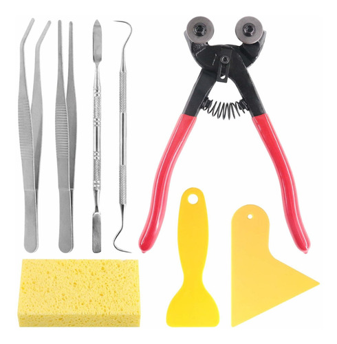 8 Pcs Premium Heavy Duty Wheeled Glass Tile Nippers Kit