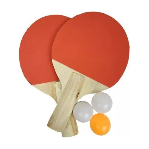 Set Par Paleta Raqueta Ping Pong + 3 Pelotas + Red