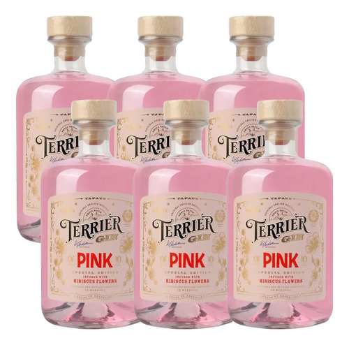 Gin Terrier Pink 6 Botellas X700cc