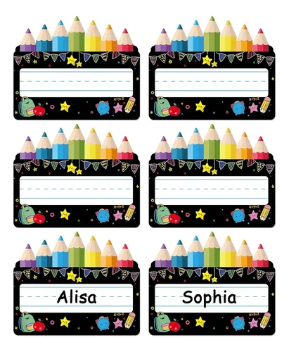 Etiquetas De Nombre Para Kinder 36 Piezas Coloreado | Cuotas sin interés