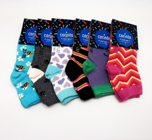 Medias Niño Surtidas Pack X12 314 T2 + Cuotas Corinto