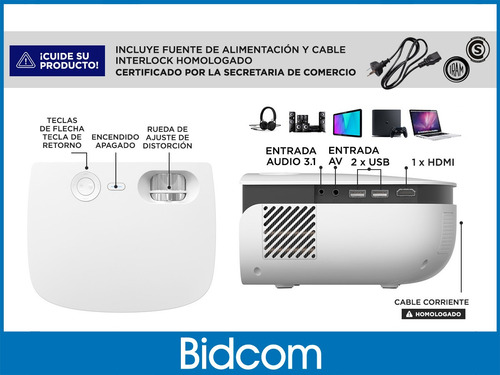Imagen 5 de 10 de Mini Proyector Gadnic Full Hd 2800 Lumenes Wifi 120 Pulgadas