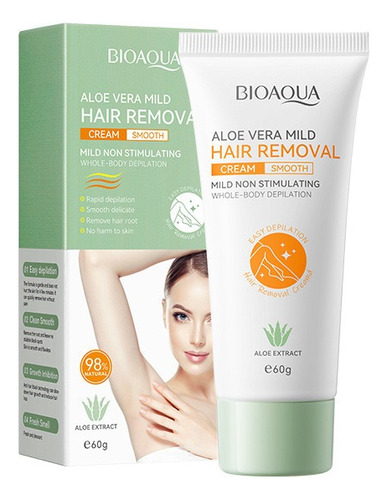 Crema Depilatoria De Aloe Vera Bioaqua Hidrata Y Suaviza 60g