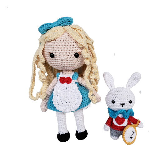 Amigurumi Alicia Y Conejo Muñeca Tejido Al Crochet