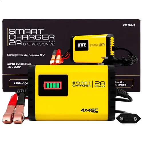 Carregador Bateria Automotiva Moto 12V 2A SmartCharger Bivolt