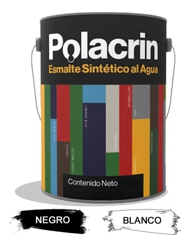 Esmalte Sintetico Al Agua Lt Negro/blanco X 1 Polacrin