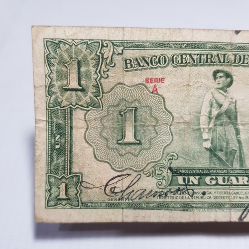 Imagen 4 de 5 de Antiguo Billete Paraguay 1 Guarani 1943 Mag 59914