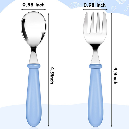 12 Piezas Set De Cubiertos De Tenedor Y Cuchara Para Niños U